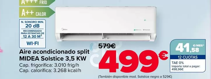 Midea - Aire Acondicionado Split Solstice 35 Kw