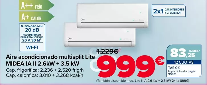Midea - Aire Acondicionado Multisplit Lite Ia II 26kw + 35 Kw