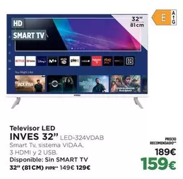 Inves - Televisor Led 32" Led-324Vdab