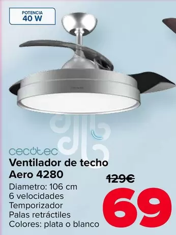 Cecotec - Ventilador De Techo Aero 4280