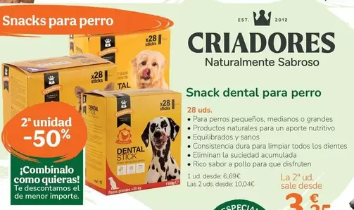 Criadores - Snack Dental Para Perro 