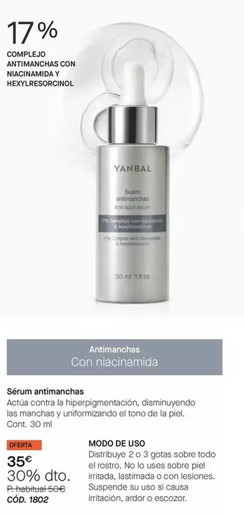 Yanbal - Sérum Antimanchas