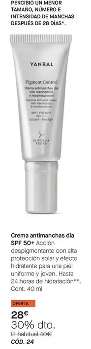 Yanbal - Crema Antimanchas Dia Spf 50+