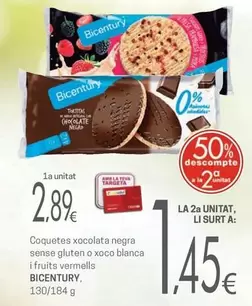 Bicentury - Coquetes Xocolata Negra Sense Gluten O Xoco Blanca I Fruits Vermells