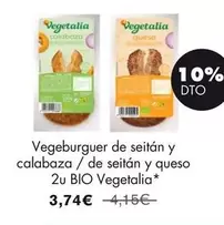 Vegetalia - Vegeburguer De Seitán Y Calabaza / De Seitán Y Queso 2u Bio