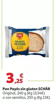 PAN PAYES SIN GLUTEN SCHAR 240 G                            