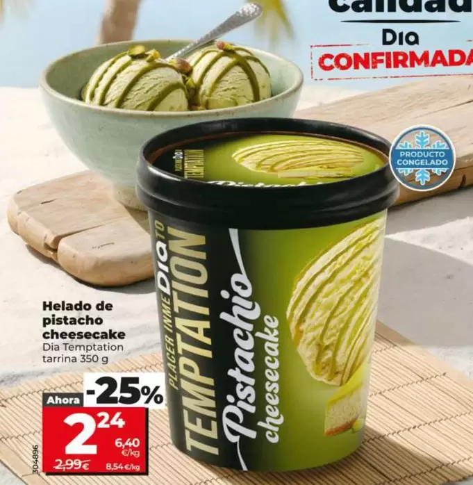 Dia Temptation - Helado De Pistacho Cheesecake 