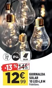 Solar - Guirnalda  10 Led 4,8 M