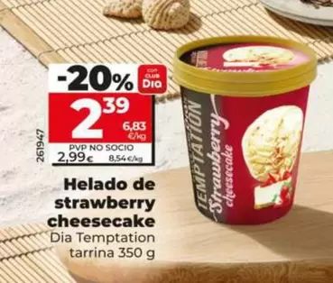 Dia Temptation - Helado De Strawberry Cheesecake 