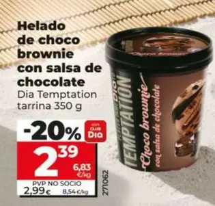 Dia Temptation - Helado De Choco Brownie Con Salsa De Chocolate 