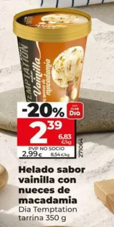 Dia Temptation - Helado Sabor Vainilla Con Nueces De Macadamia