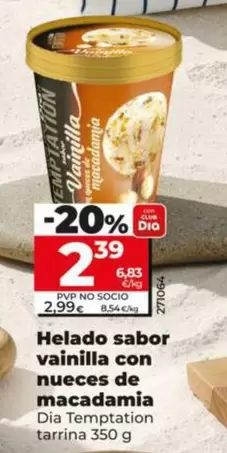 Dia Temptation - Helado Sabor Vainilla Con Nueces De Macadamia 