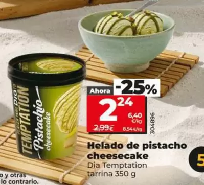 Dia Temptation - Helado De Pistacho Cheesecake 