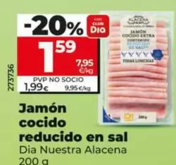 Dia Nuestra Alacena - Jamón Cocido Reducido En Sal 