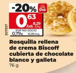 Rosquilla Rellena De Crema Biscoff Cubierta De Chocolate Blanco Y Galleta