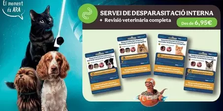 Servicio Desparasitacion Interna + Revision Veterinaria Completa