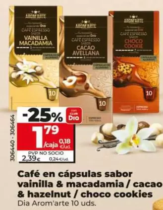 Dia Arom'arte - Café En Cápsulas Sabor Cacao & Hazelnut