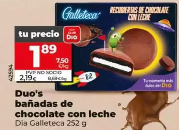Dia Galleteca - Duo's Bañadas De Chocolate Con Leche