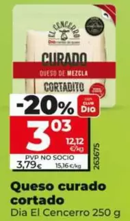 Dia El Cencerro - Queso Curado Cortado 