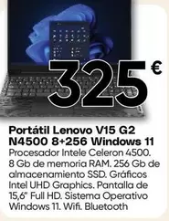 Lenovo - Portátil V15 G2 N4500 8+256 Windows 11