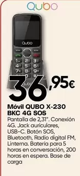 Qubo - Móvil  X-230 Bkc 4g Sos