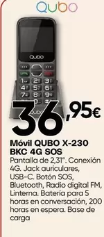 Qubo - Móvil X-230 Bkc 4G Sos