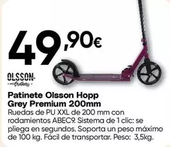 Premium - Patinete Olsson Hopp Grey  200mm