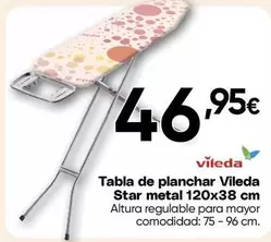 Vileda - Tabla De Planchar Star Metal 120x38 Cm