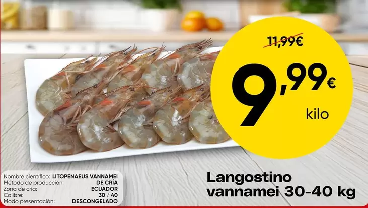 Langostino Vannamei 30-40 Kg