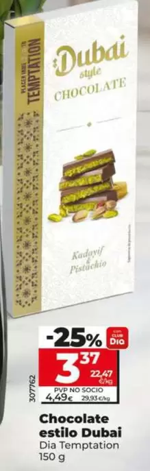 Dia Temptation - Chocolate Estilo Dubai 