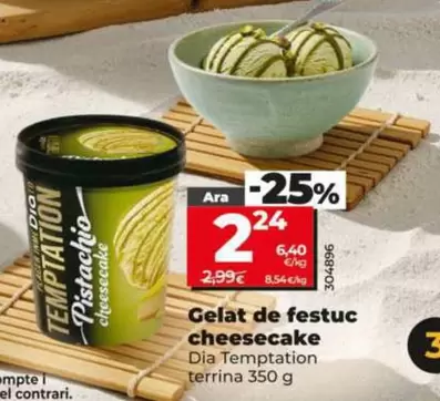 Dia Temptation - Helado De Pistacho Cheesecake 