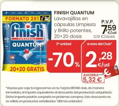 Finish - Quantum Lavavajillas En Capsulas Limpieza
