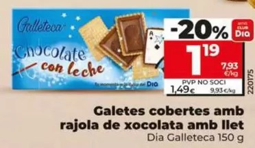 Dia Galleteca - Galletas Cubiertas Con Tableta De Chocolate Con Leche 