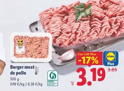 Burger Meat De Pollo