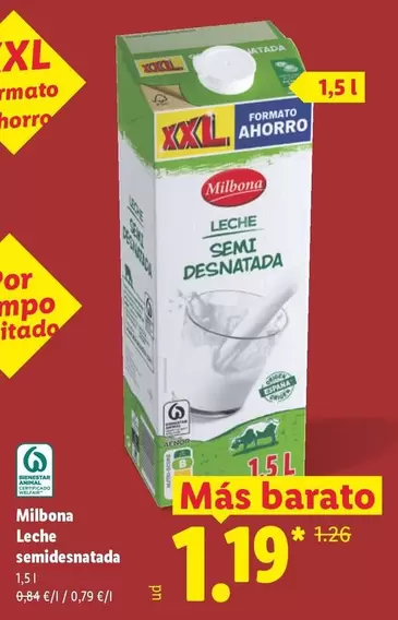 Milbona - Leche Semidesnatada