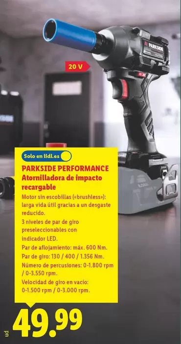 Parkside - Performance Atornilladora De Impacto Recargable