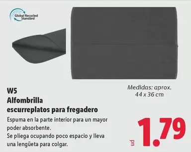 W5 - Alfombrilla Escurreplatos Para Fregadero