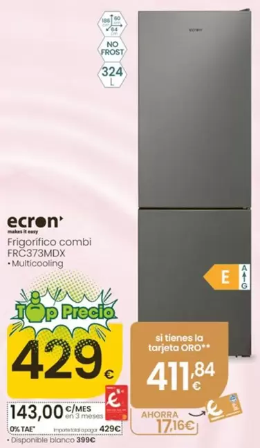 Ecron - Frigorifico Combi FRC373MDX