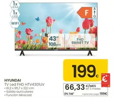 Hyundai - Tv Led Fhd Htv 4301UV