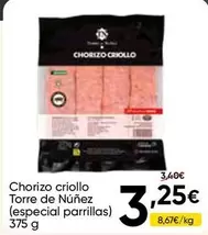 Torre De Núñez - Chorizo Criollo (Especial Parillas)
