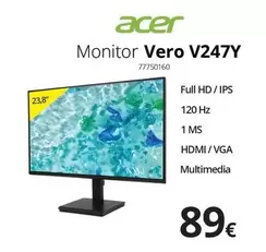 Acer - Monitor Vero V247Y