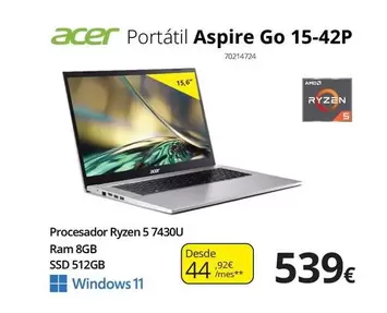 Acer - Portatil Aspire Go 15-42P