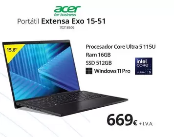 Acer - Portátil Extensa Exo 15-51