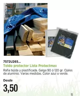 Lista - Toldo Protector Lista Protectmax