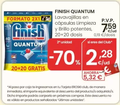 Finish - Quantum Lavavajillas En Capsulas Limpieza Y Brillo Potentes