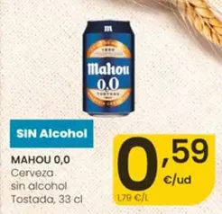 Mahou - 0.0 Cerveza Sin Alcohol Tostada