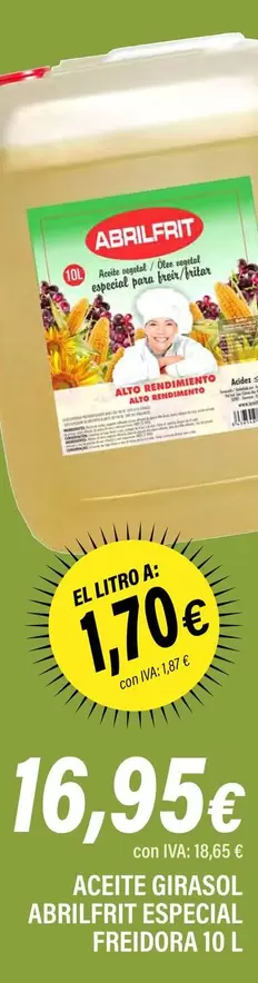 Aceite Girasol Especial Freidora 10 L