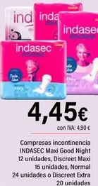 Indasec - Compresas Incontinencia Maxi