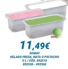 Helado Fresa, Nata O Pistacho