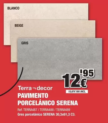 Terra-decor - Pavimento Porcelánico Serena